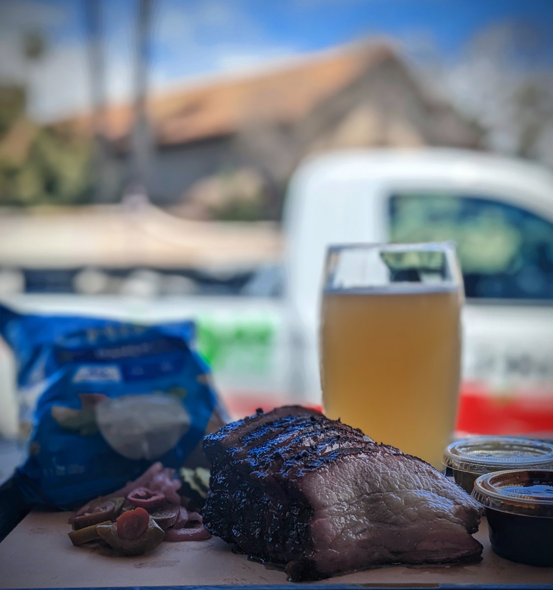 Used the new #teslasupercharger in San Juan Capistrano, and had #porkbelly and a #hefeweizen #beer at Heritage BBQ.