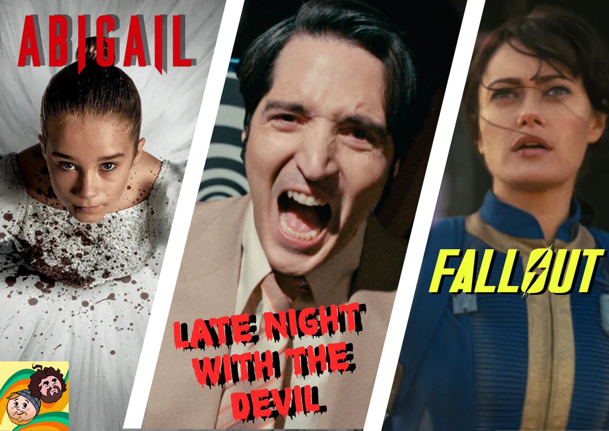 thecinematespod's tweet photo. Triple feature on CineMates!

🩸Abigail review + theatrical marketing
👿 Late Night With The Devil AI controversy
👍 Fallout S1 Review

+ more!

🍎https://t.co/1ky8vn3elh
🎙️https://t.co/4f8Ay5gWnw https://t.co/LEdcMmOYDX