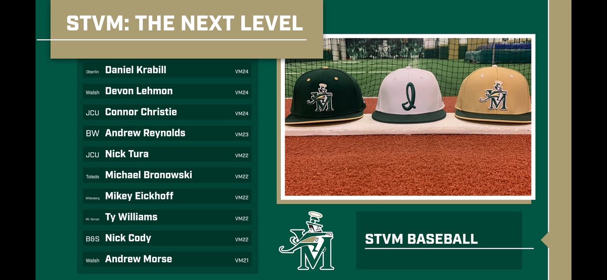 With another signing day complete, we want to take the time to recognize our STVM Baseball players heading to/at the next level!!!