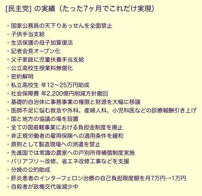 @nakano0316 しかも、原発事故対策の中でなしとげた民主党の実績。
特に出生率上昇、自殺者減少、格差減少