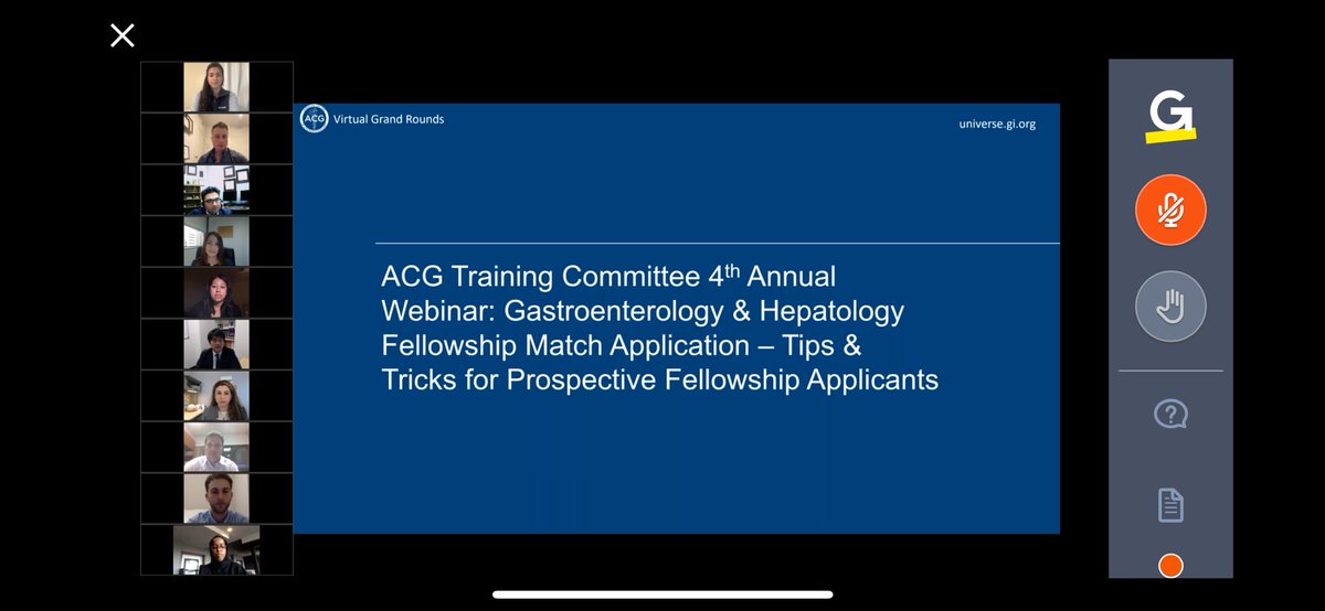 I remember 👀 this webinar this 🕗 last year as I geared up for the #FellowshipMatch that summer…

Now that I’m a 🔜2️⃣🅱️ fellow, the advice in this year’s #VGR is still priceless as I hope to mentor aspiring GI docs in years to come 🙏🏻 

‼️Happening now‼️

#GITwitter #MedTwitter