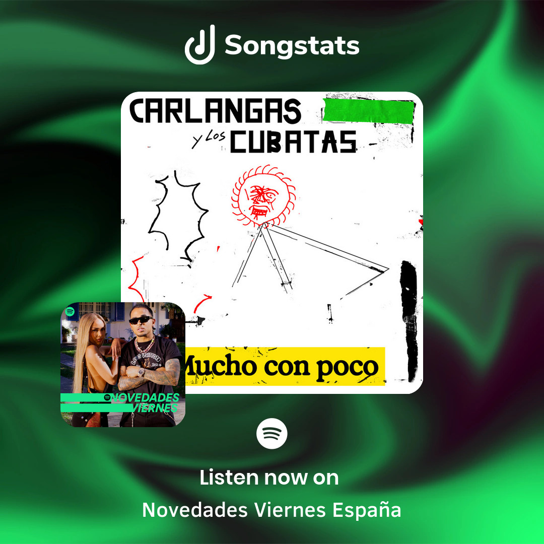 @carlangas_mp3 Boom! Your track 'Mucho con poco' got added to the editorial playlist 'Novedades Viernes España' with over 318K Followers on Spotify!