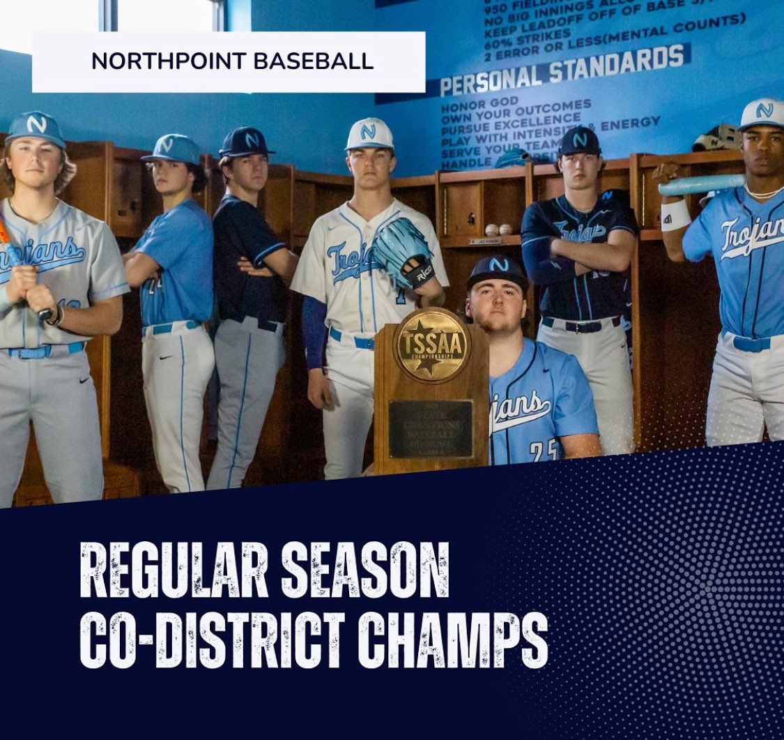 ・・・ The baseball team finished the regular season as co-district champs! This championship makes the fourth in a row for Northpoint baseball! ⚾️🔥