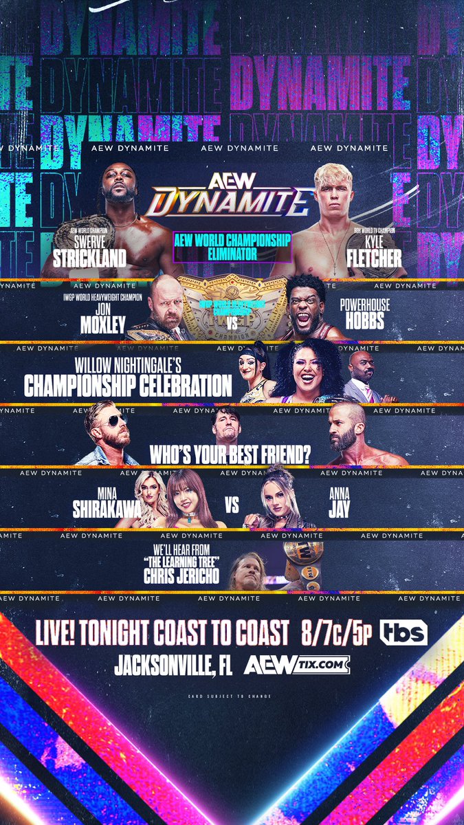 ⭐️ The fallout from #AEWDynasty is happening now on #AEWDynamite!!! Watch now on @TBSNetwork!!