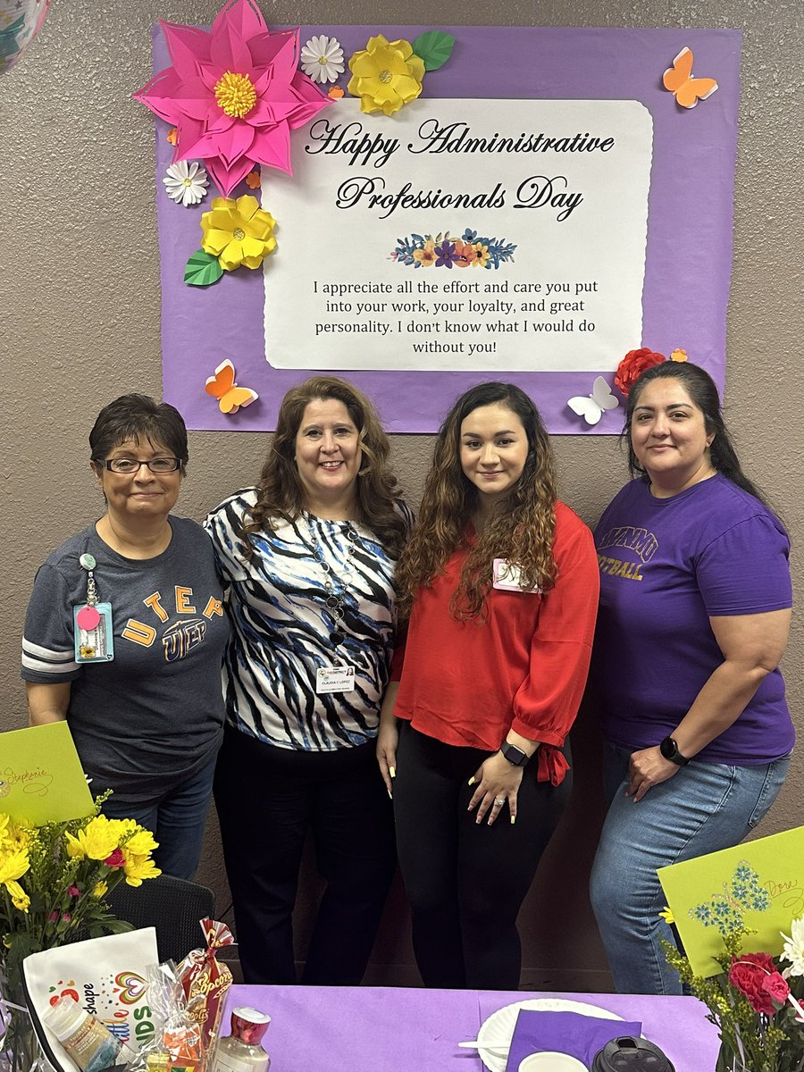 Happy Administrative Professionals Day to our very hard working office ladies! Thank you for all your hard work, patience, and dedication. Your YES Family ❤️ you! #OneTribe #BowUp 🏹 @YsletaISD @_IreneAhumada @BrendaChR1