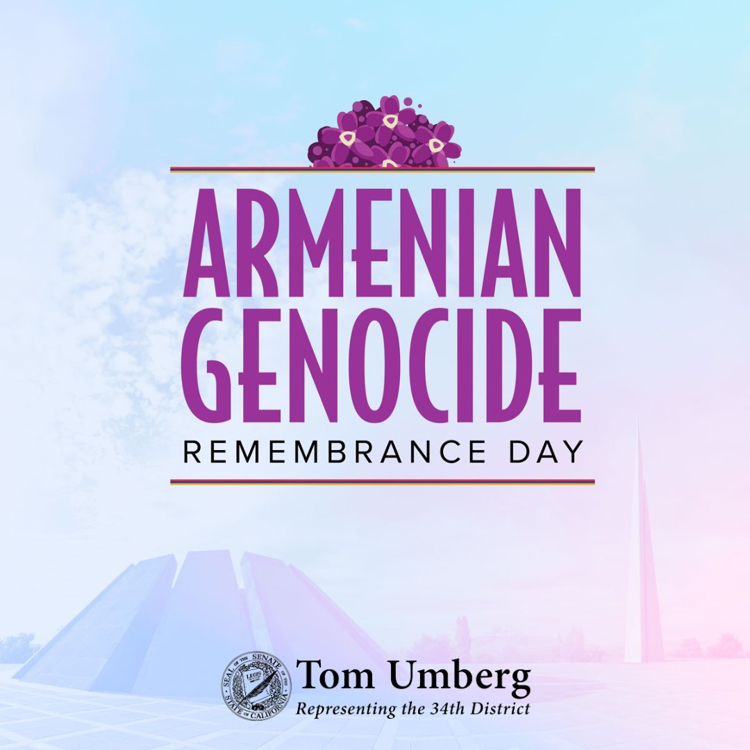 Today we stand with Armenian Community to reflect and remember the #ArmenianGenocide. Let this dark time in our humanity remind us that we must continue to not only speak out, but take action against hate and intolerance.