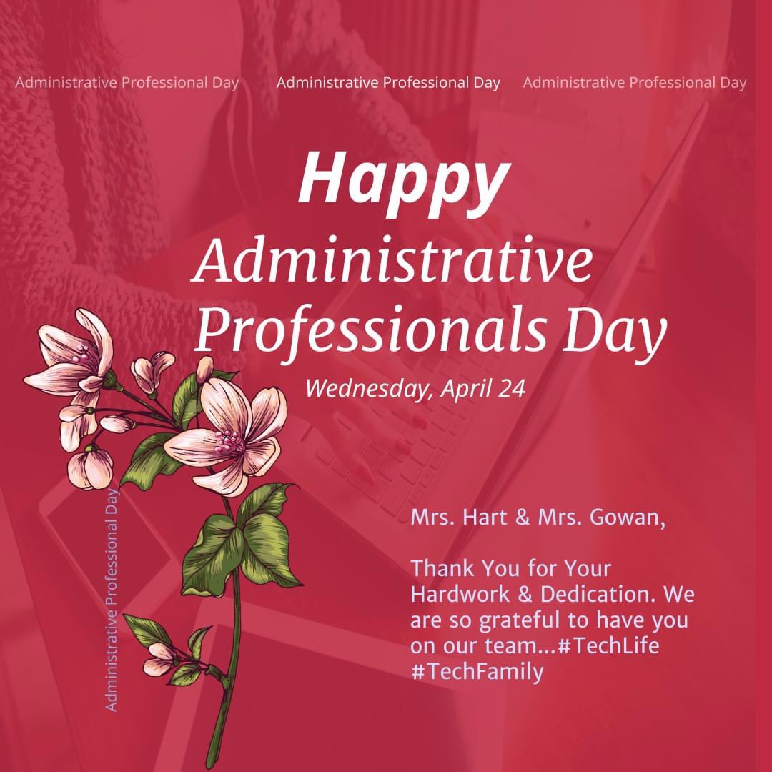 LTMHSCrusaders's tweet image. Happy Administrative Professionals Day!! We appreciate both of you and all you do each day!! #TechFamily #TechLife #LibertyOfficeLadies