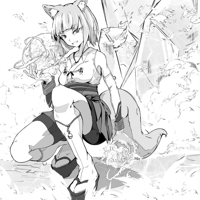 いりしらす(@kamaagecyrus)さんの彌々古さん。強いしかわいい。妖狐で巫女で氷でめっちゃ良い強キャラでした 