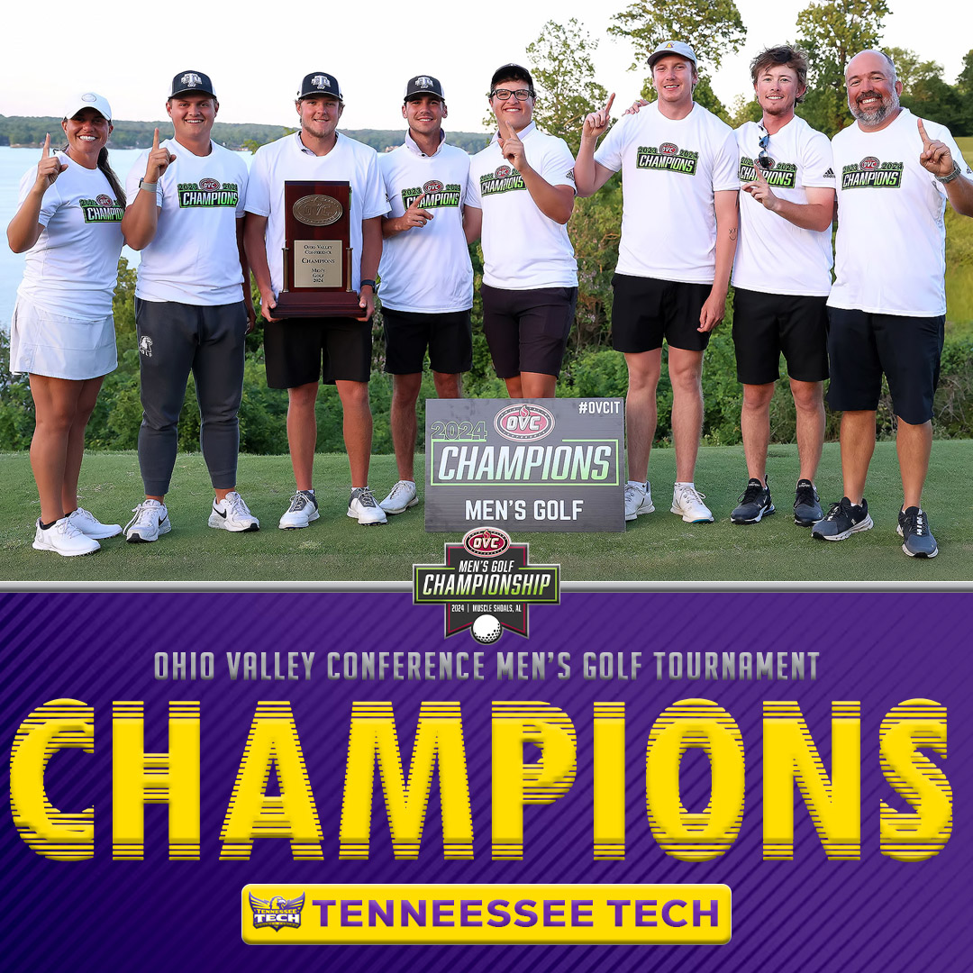 Ohio Valley Conference (@ovcsports) on Twitter photo For the 𝗳𝗶𝗳𝘁𝗵 time ever and first time since 𝟭𝟵𝟵𝟬, <a href="/TTUGolf/">Tennessee Tech Men’s Golf</a> are the OVC Champions! 🏆⛳️
Recap: bit.ly/4dfzdJK
#OVCit | #WingsUp For the 𝗳𝗶𝗳𝘁𝗵 time ever and first time since 𝟭𝟵𝟵𝟬, <a href="/TTUGolf/">Tennessee Tech Men’s Golf</a> are the OVC Champions! 🏆⛳️
Recap: bit.ly/4dfzdJK
#OVCit | #WingsUp