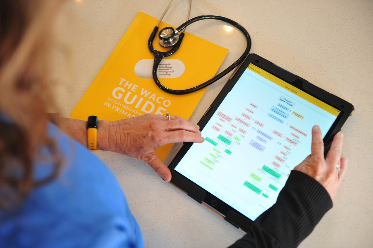 WacoGuide's tweet photo. Primary Care Clinicians — have you checked out the Psychopharmacology decision support tools for treating behavioral health challenges in your practice? Download the app or visit https://t.co/oKxjJGQQAD https://t.co/Ja0w1yDJmX