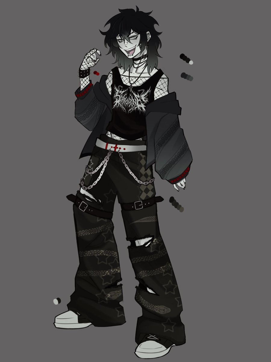 NicoBoros's tweet photo. Yo, Name’s Nico. 
I’m a Snake punk VTuber!
Nice to meet ya! 🐍💚
Got my Big Reference Sheet coming soon.
This is just one of the 3 outfits we’re gonna be rocking, can’t wait to show y’all the rest!
Hiatus Ending in June. 🤘 I’ll see y’all then yeah? 

🎨: @HachiiB_VT https://t.co/zHhELDR8wn