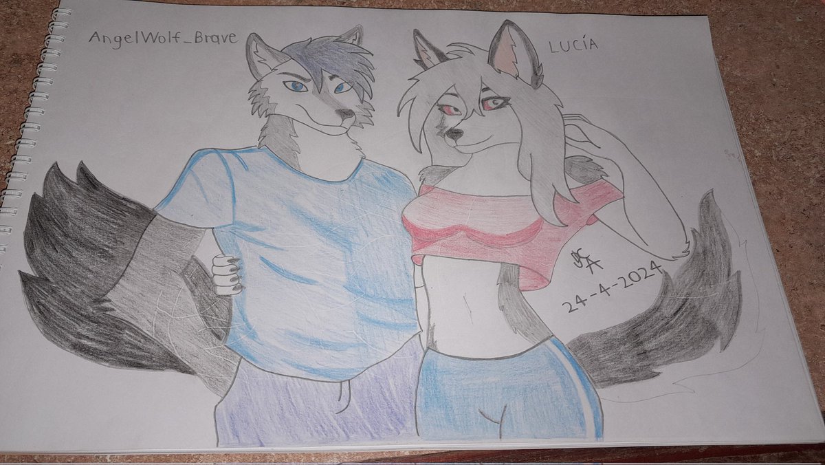 Fanart en colaboración con el personaje de <a href="/AngelWolfbrave/">AngelWolf_Brave</a> en su versión masculina, con mi personaje en su versión femenina.