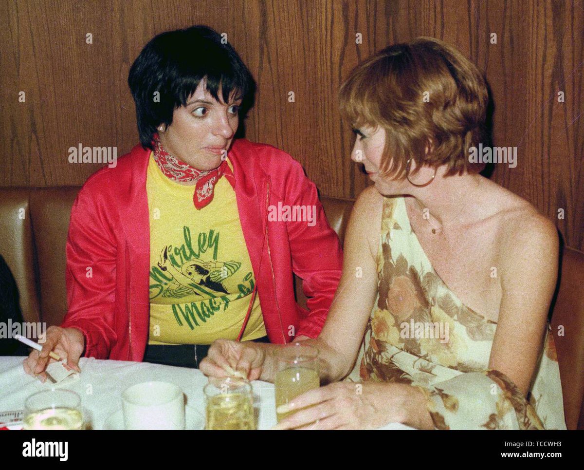 I don't think I'd ever seen this photo of Liza Minnelli wearing a Shirley MacLaine shirt until today and it genuinely made me happy.