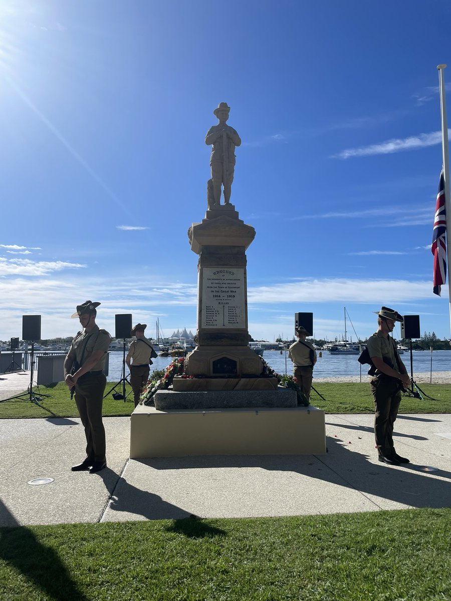 Honouring our servicemen and women at today’s Southport RSL Sub-branch ANZAC Day service. Lest we forget.