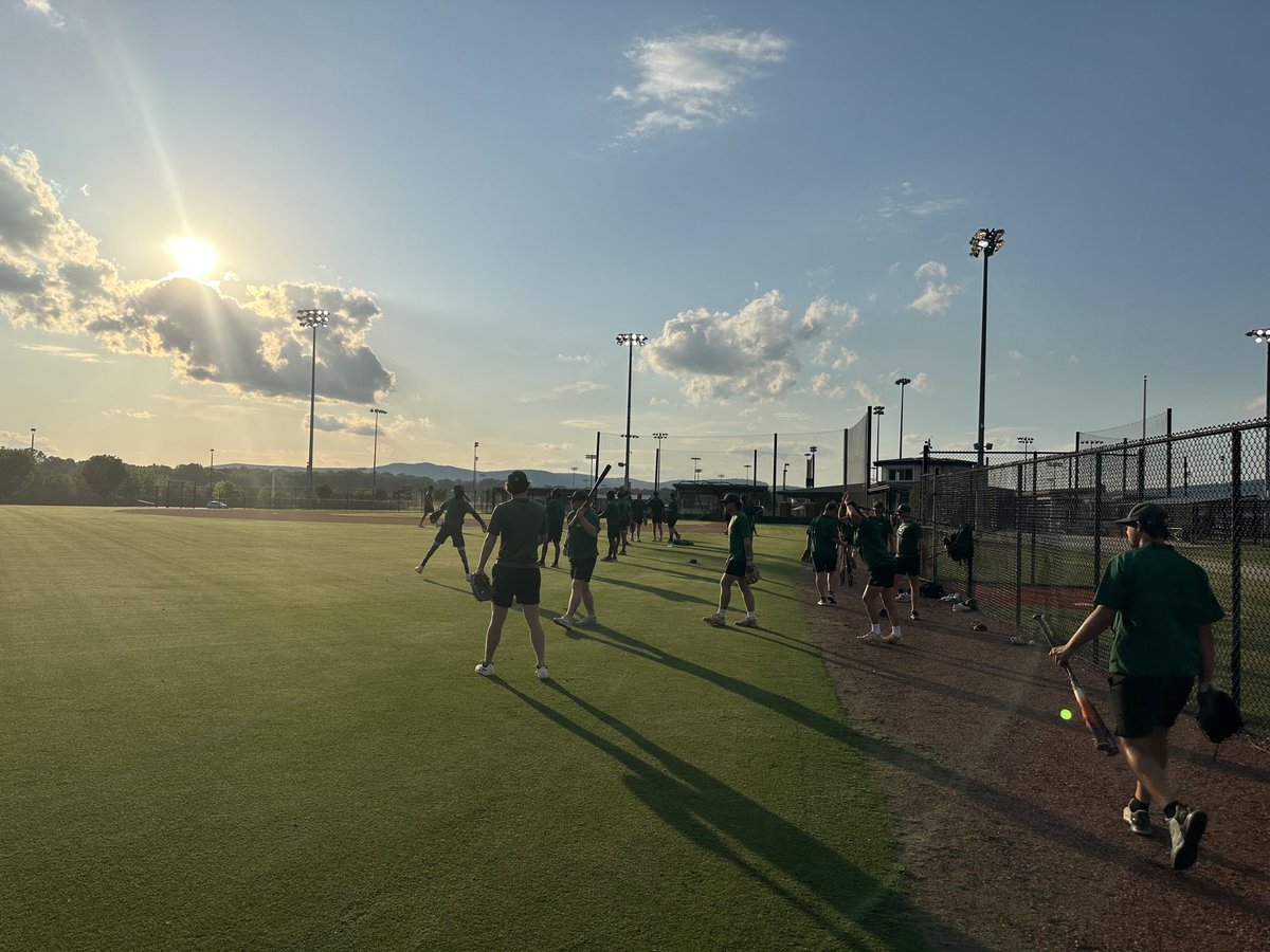 Baseball_bscc's tweet photo. Beautiful evening @ChoccoloccoPark getting ready for the @acccathletics Conference tournament tomorrow. #Fun2Watch #bishopstatement https://t.co/wdzg7wghgq