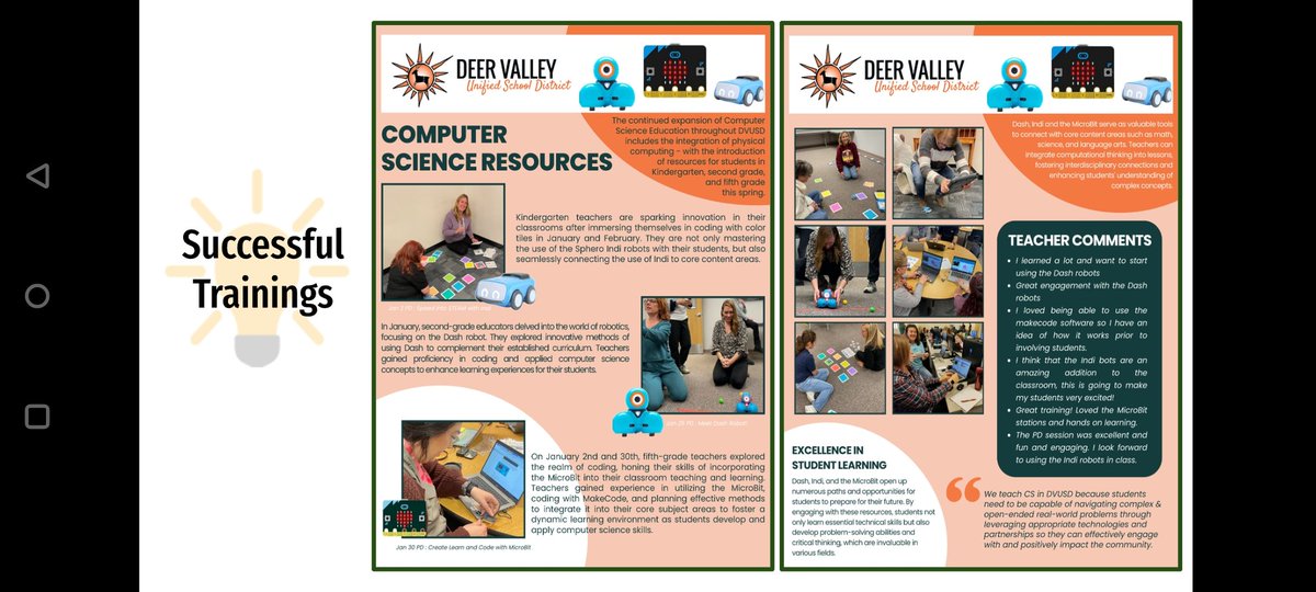 Celebrating the district wide introduction of hands-on computer science resources with students in grades K, 2, and 5 this spring. More training and resources to come! 
@DVUSD #DVUSDTech
@CSforALL @SpheroEdu @microbit_edu @WonderWorkshop