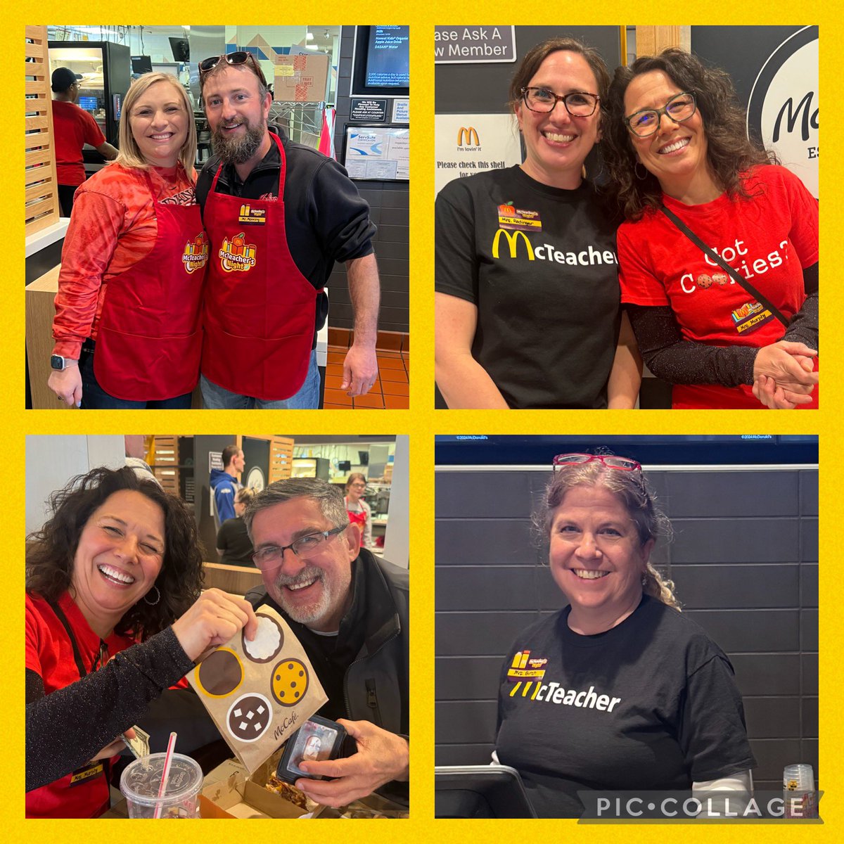 IndianaAreaSD's tweet photo. 🍔✨What an exciting night at the Golden Arches!🍟🍪The BF/IKE PTA is hosted McTeacher Night! It's been fantastic to see teachers, administrators, &amp; families coming together for a fun-filled evening. Thank you to everyone who joined us!❤️🌟🖤#IASDLovinIt #proudBFMcPrincipal https://t.co/fb54KCQ0cu