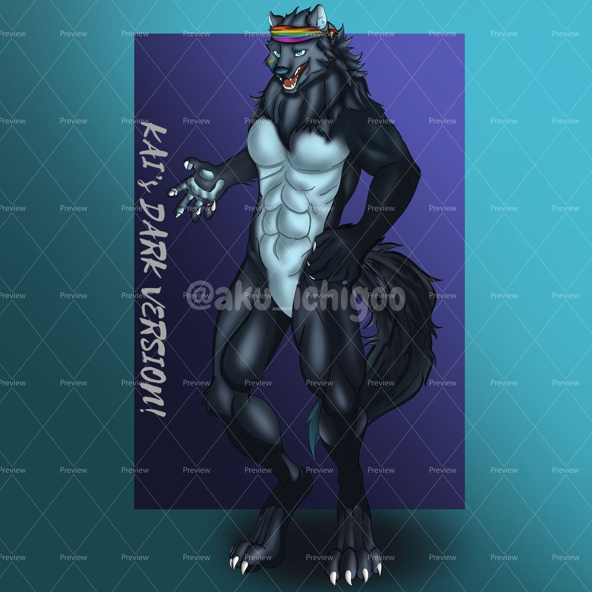 PRESENTING KAI's WOLF ANTHRO CHARACTER! ≧▽≦ A BUD DRAWNN FOR @Floofywolfokai :'>💙 #akuillustrate #akuarts #smallartist #SupportSmallBusiness #furryart #furryanthro #furrybud #commissionsopen