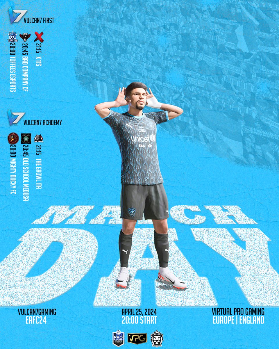 Vulcan7EAFC's tweet photo. ⚽️ GameDay Alert!🚨

Its time for matchday number 3 on our journey to @OfficialVPG dominance.

Let's show 'em how it's done! ⚔️

#LetsGoVulcans | #Road2VPG | #GameDay3 https://t.co/Cz2kJKG5st