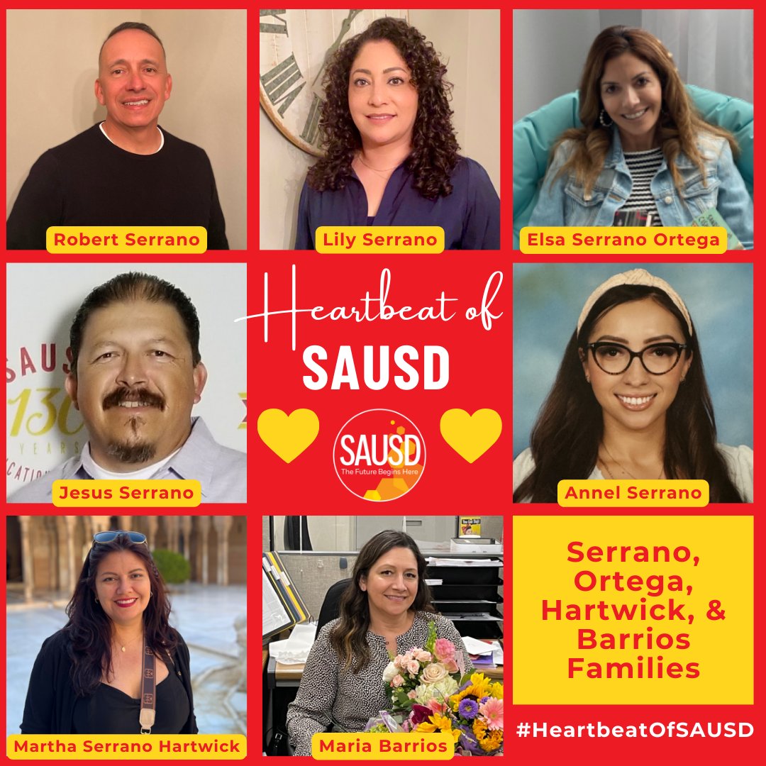👏❤️🎉Congratulations to the April 2024 honorees of the #HeartbeatOfSAUSD recognition: the Serrano, Ortega, Hartwick, and Barrios families! Learn more about them here: bit.ly/3Wh4Soa

#WeAreSAUSD #SAUSDBetterTogether