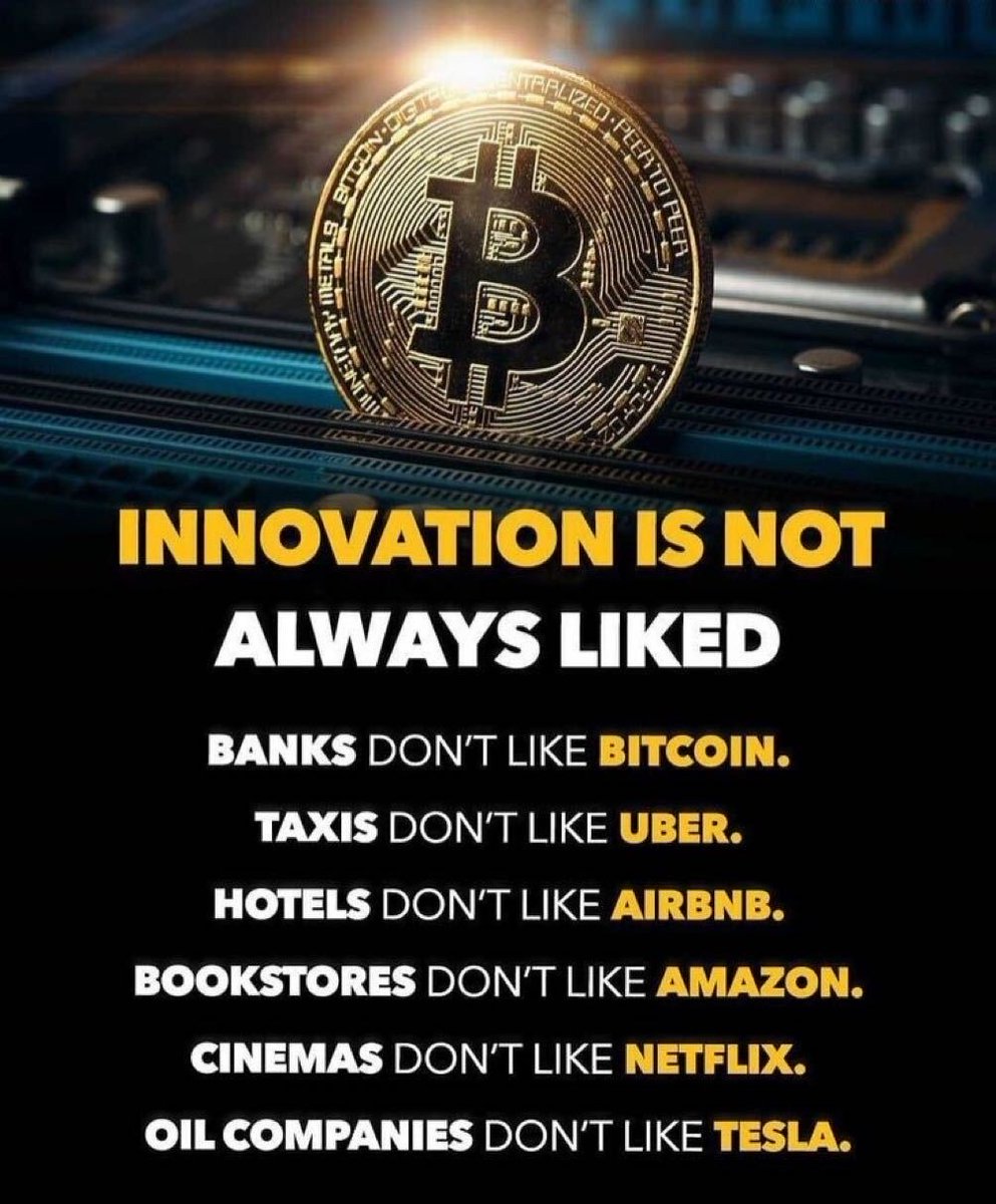 Innovation is not always liked. #Bitcoin