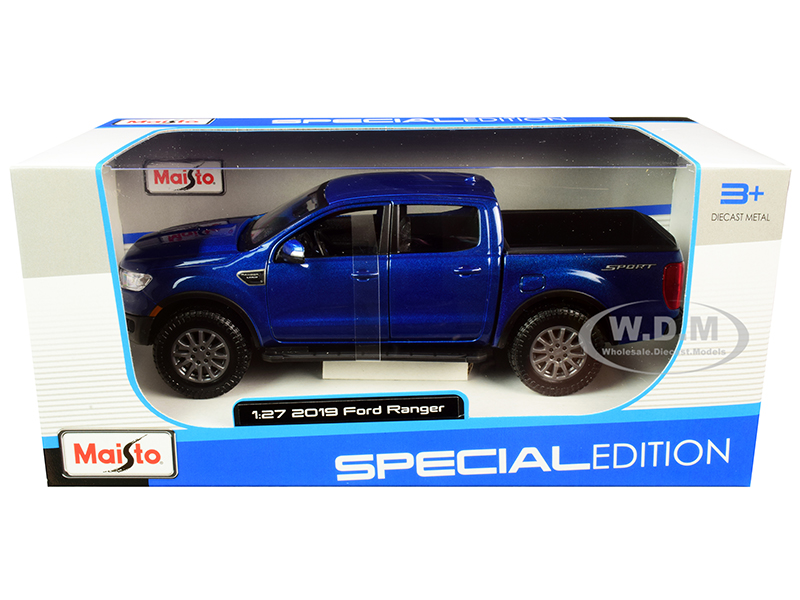 #DiecastModels 2019 Ford Ranger Lariat Sport Pickup Truck Dark Blue Metallic 1/27 Diecast Model Car by Maisto 17.99 USD jdoqocy.com/click-10105884…