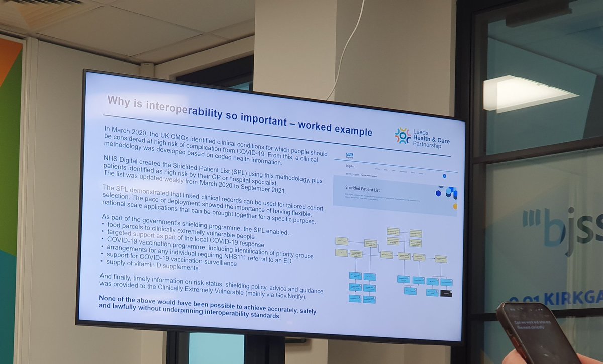 Without #interoperability #standards, @NHSDigital could not have created the #ShieldedPatientList, this saved and improved the lives of #patients during the #COVIDー19 pandemic.
@NHSEngland  #NHS
@LeedsDigiFest @BJSSLtd