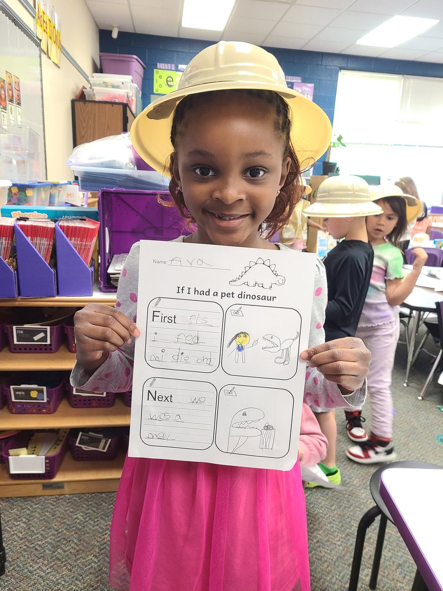 Kindergarten transformed into a prehistoric playground today with Dino Day! 🦕✨ From writing about dinosaurs to excavating fossils in a dino dig, learning took a Jurassic leap! #KindergartenAdventures #DinoDay