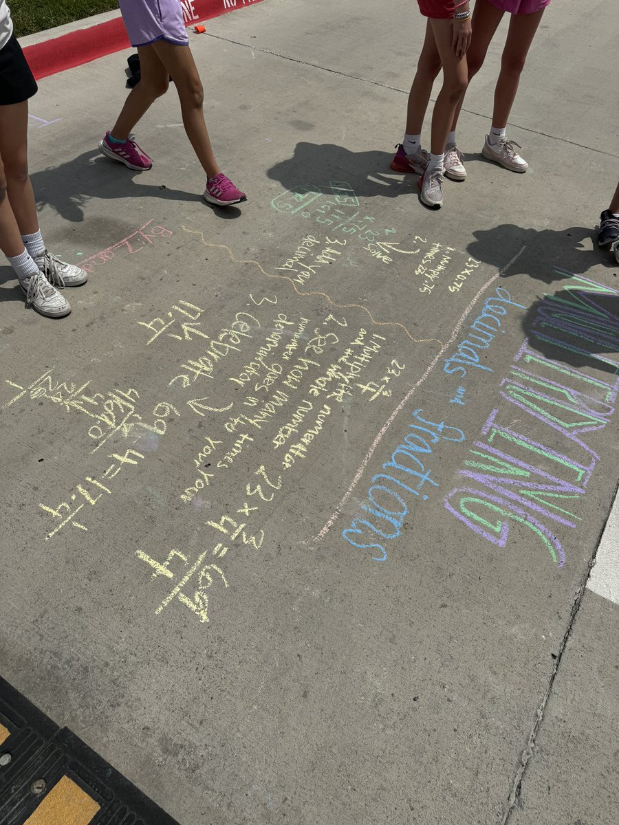 My students got creative to prepare for the STAAR Math test tomorrow with some outdoor chalk talk! @RISDmath #teambrentfield #RISDWeAreOne