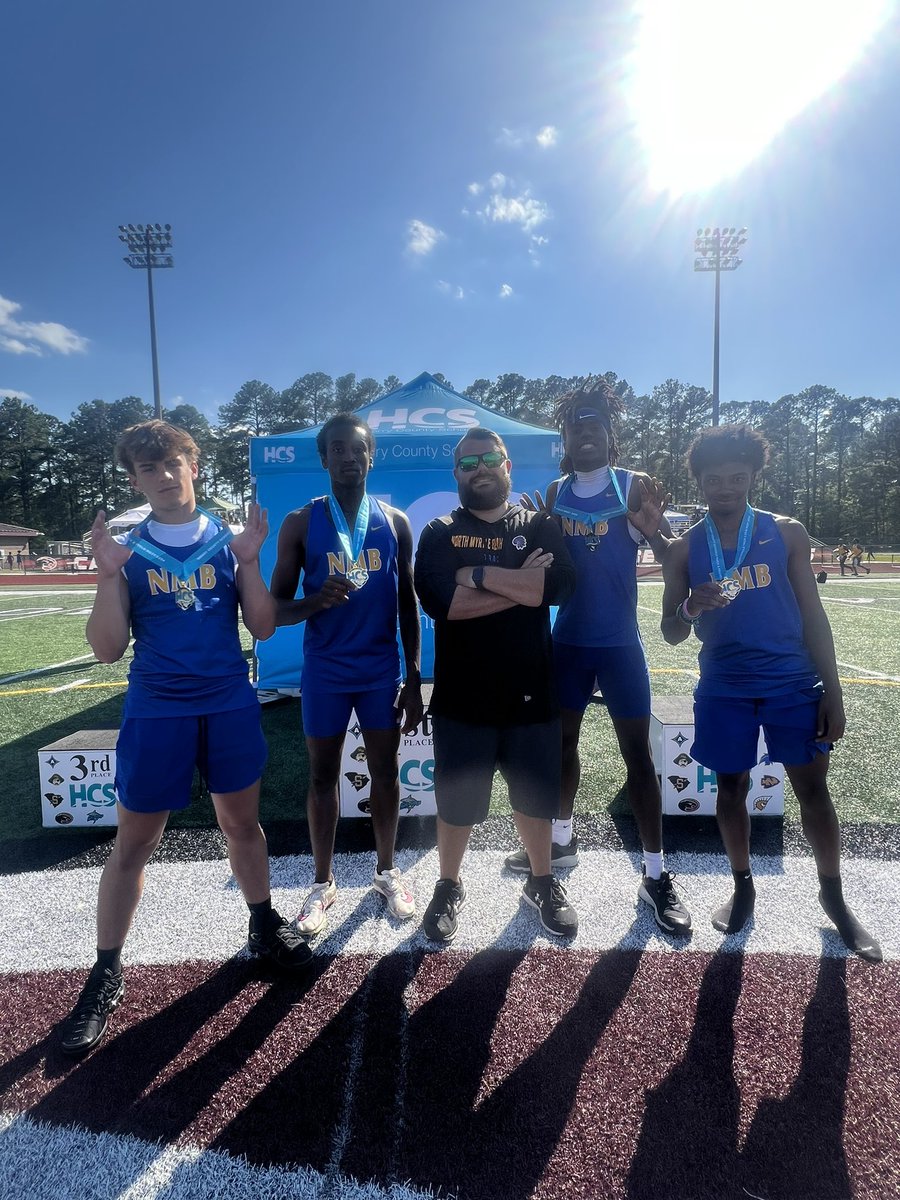 Congratulations to our boys 4x100 for breaking the school record tonight!