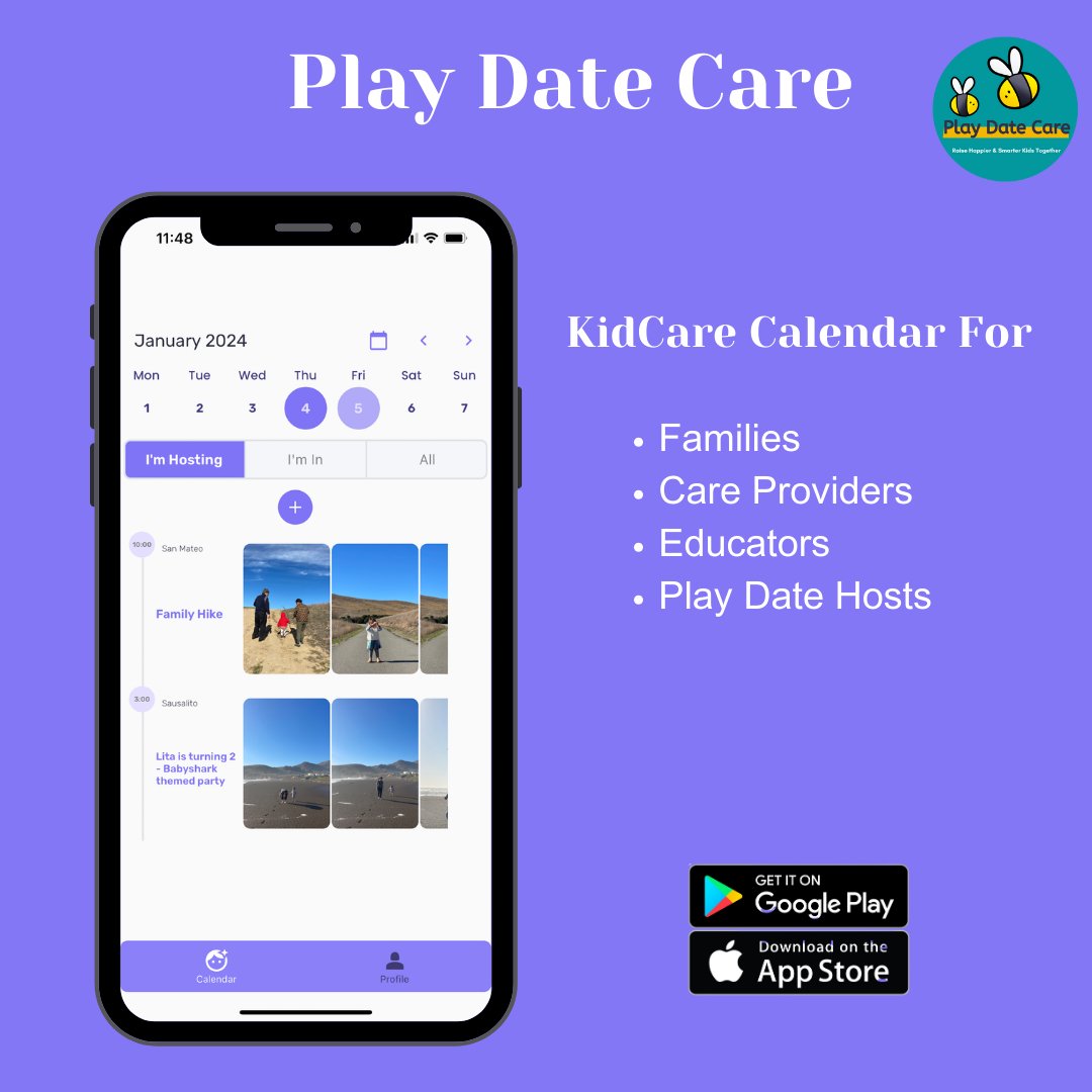 Manage your KidCare Tasks with your families, daycare providers or nannyshare host!
.

 💜 play-date-care.com 💜
.#kidcare #newdad #newmom #momlife #nannyshare #daycareprovider