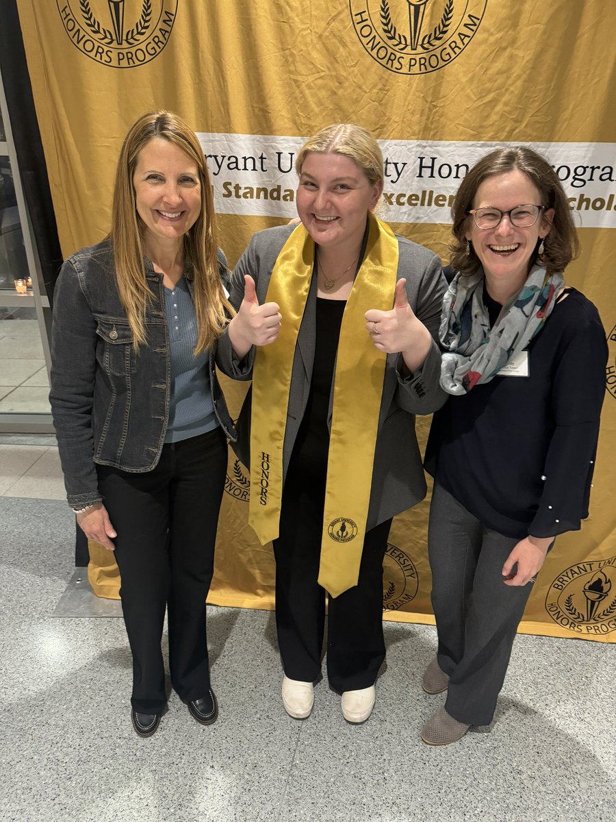 kirsten hokeness (@kirstenh1778) on Twitter photo The 🌈 led us to the <a href="/BryantHonors/">Bryant Honors Program</a> banquet this evening at <a href="/BryantUniv/">Bryant University</a>
Congrats to our <a href="/BryantUHealth/">BryantU_Health and Behavioral Sciences</a> students who received their honors sashes at the annual celebration of excellence. ❤️ Your mentors <a href="/KristinScaplen/">Kristin Scaplen</a> Lindsay Amper and Jennifer Hurrell are beyond proud. The 🌈 led us to the <a href="/BryantHonors/">Bryant Honors Program</a> banquet this evening at <a href="/BryantUniv/">Bryant University</a>
Congrats to our <a href="/BryantUHealth/">BryantU_Health and Behavioral Sciences</a> students who received their honors sashes at the annual celebration of excellence. ❤️ Your mentors <a href="/KristinScaplen/">Kristin Scaplen</a> Lindsay Amper and Jennifer Hurrell are beyond proud.