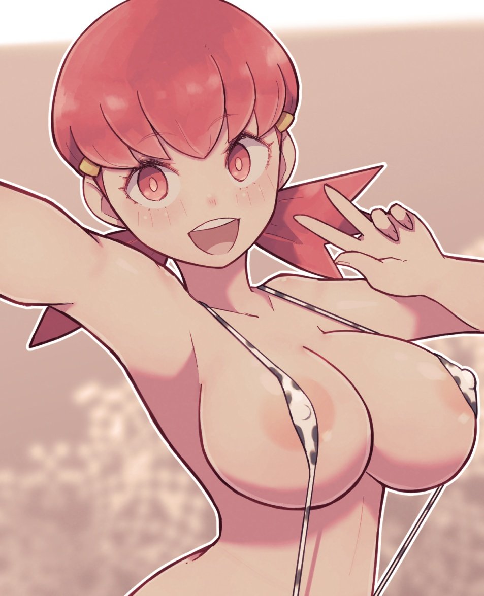 "I lost?! 
      NOT FAIR!! 

I demand a rematch, but this time, I pick the field!~"

-Hot headed, over endowed gym brat
-Always busty, always packing
-Will breed you and your pokemon team if you lose(And probably if you win, too)

♡ + 🔁 for hot fresh Moomoo Milk