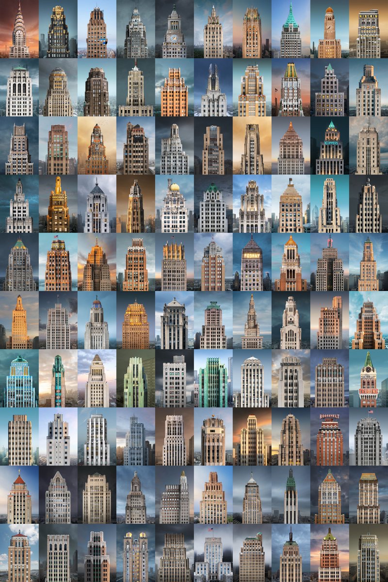 Here are 100 of the coolest Art Deco skyscrapers across the USA featured in my coffee table book. How many do you recognize?