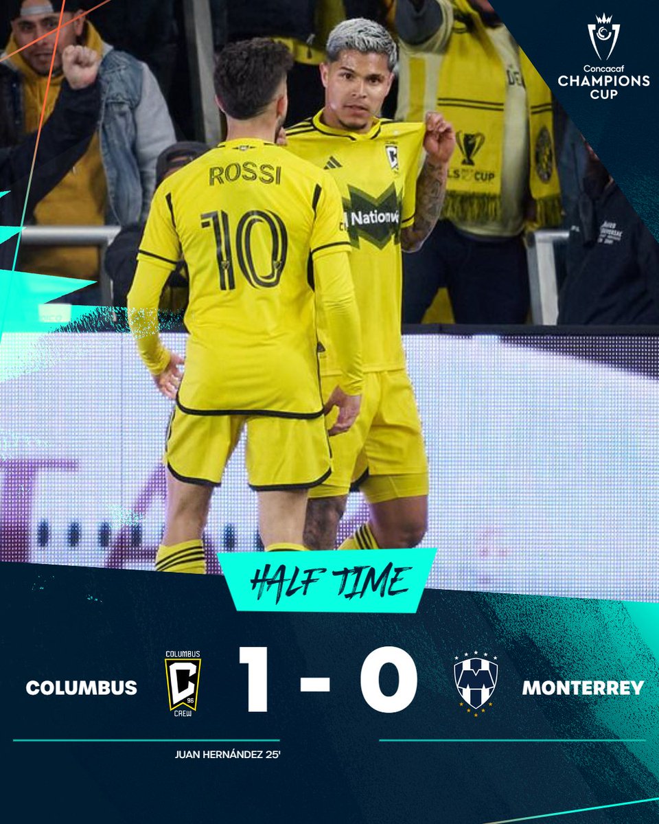 ⏸️ @ColumbusCrew is up at the break thanks to Cucho’s goal! #ConcaChampions