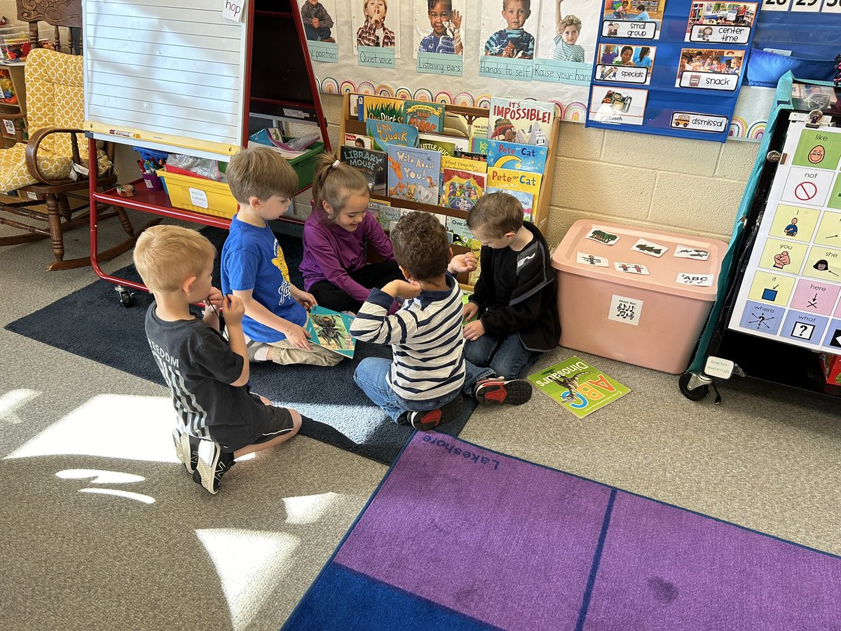My kindergarten daughter reading to my PreK students this morning during arrival ❤️