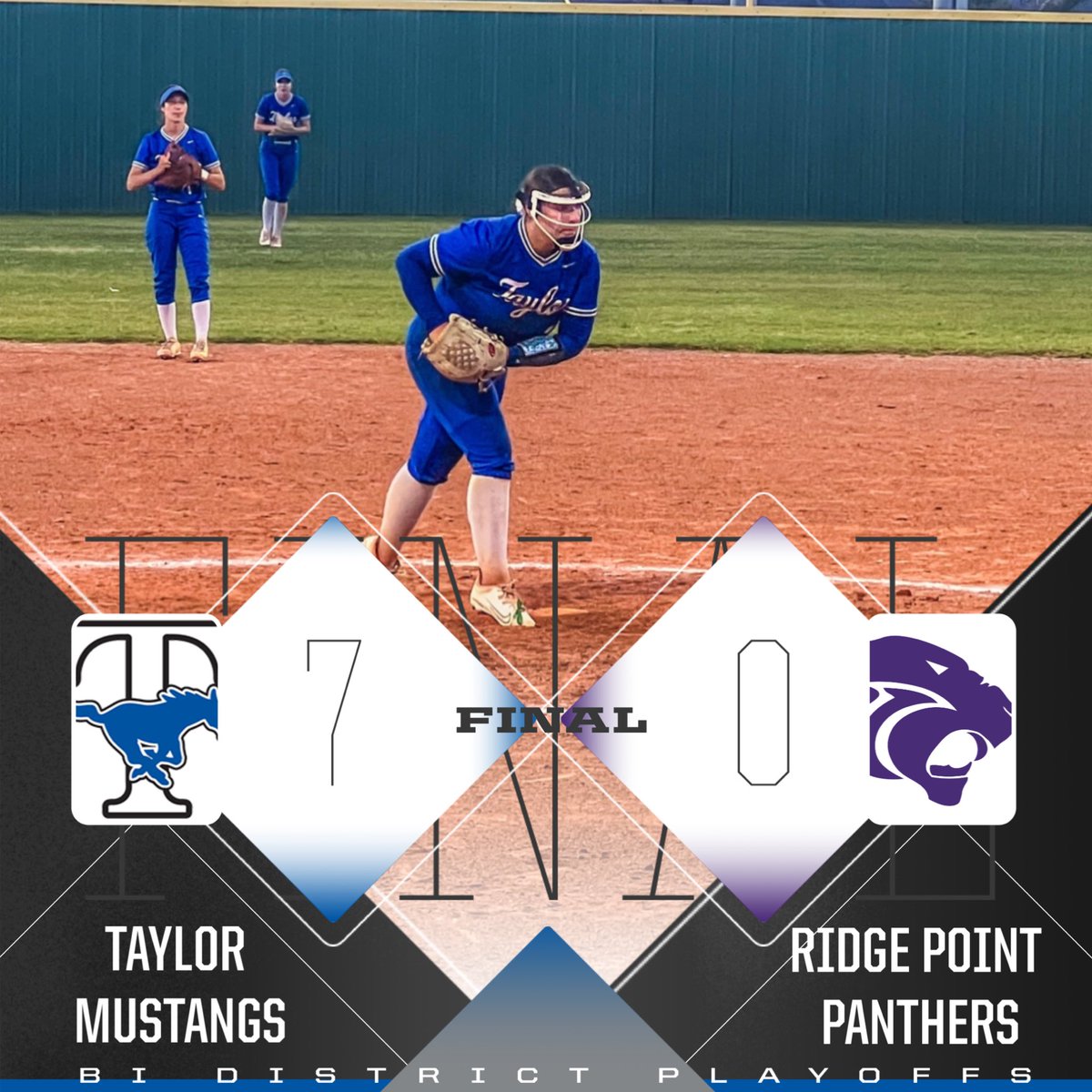 Taylor defeats Ridge Point 7-0 to take game 1 in the bi district round of the playoffs!