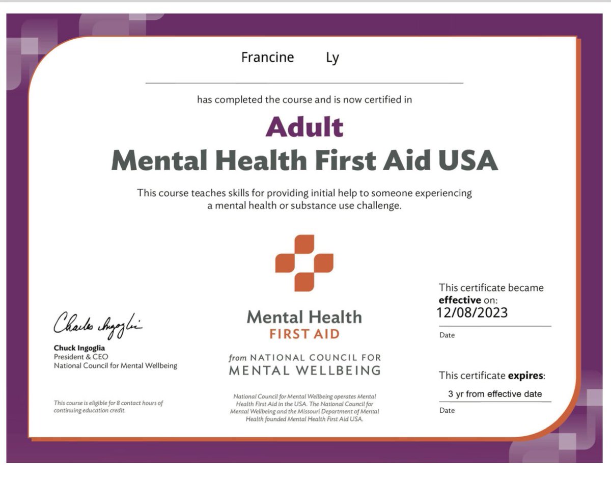 @MHFirstAidUSA Identify. Understand. Respond. As a @lionsclubs, this evidence-based, early-intervention course teaches us about mental health and substance use challenges to better serve our community.