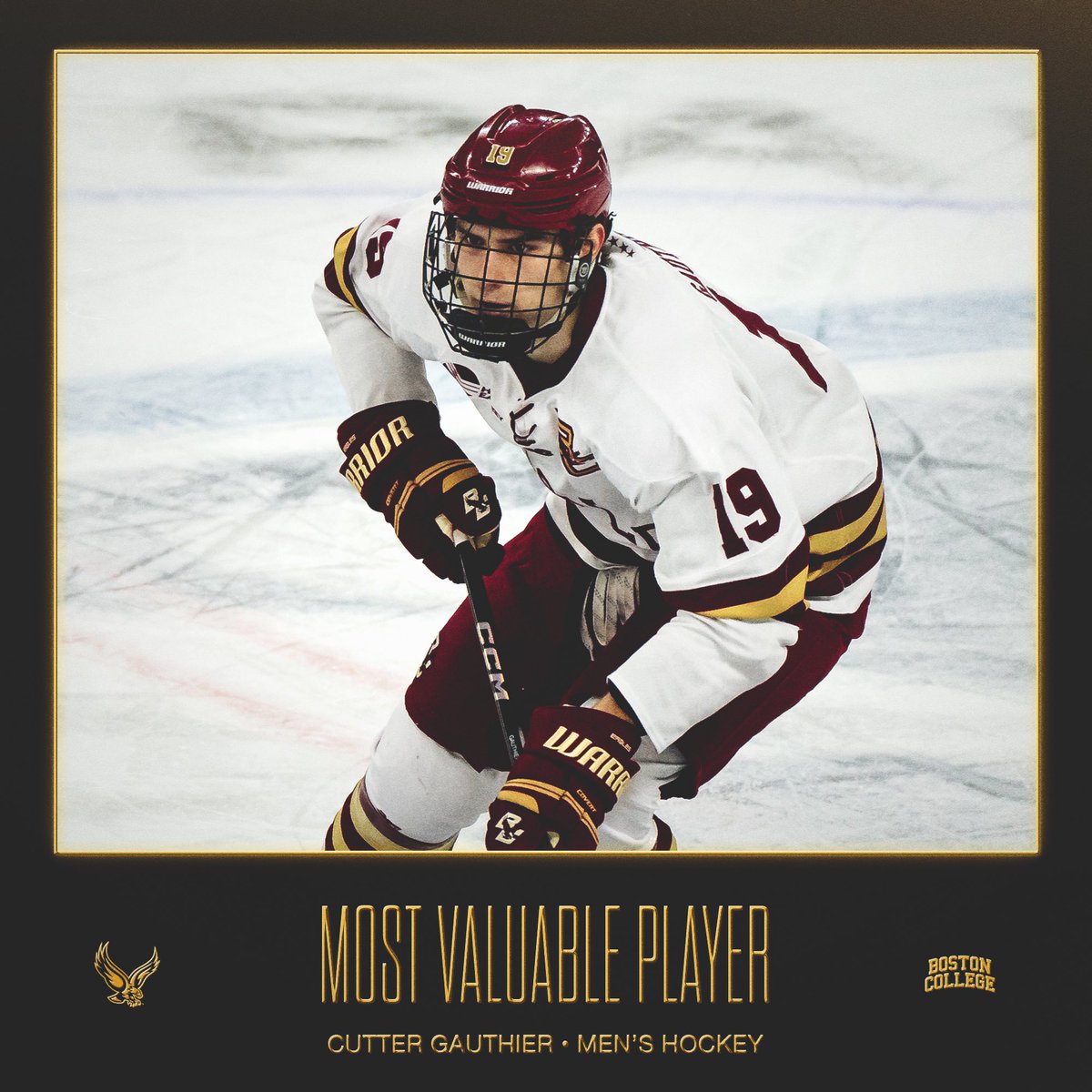 The Men’s MVP Award goes to… Cutter Gauthier of @BC_MHockey 🏆