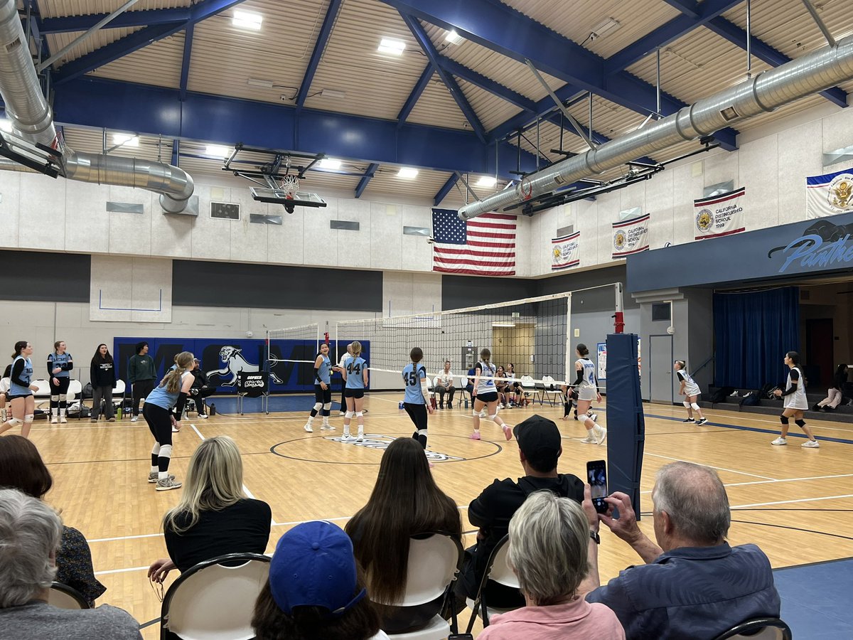 Volleyball takes on @AEWrightMS !!! Go Panthers! 🐾. @oakparkusd 📸 cred @McGuganStewart