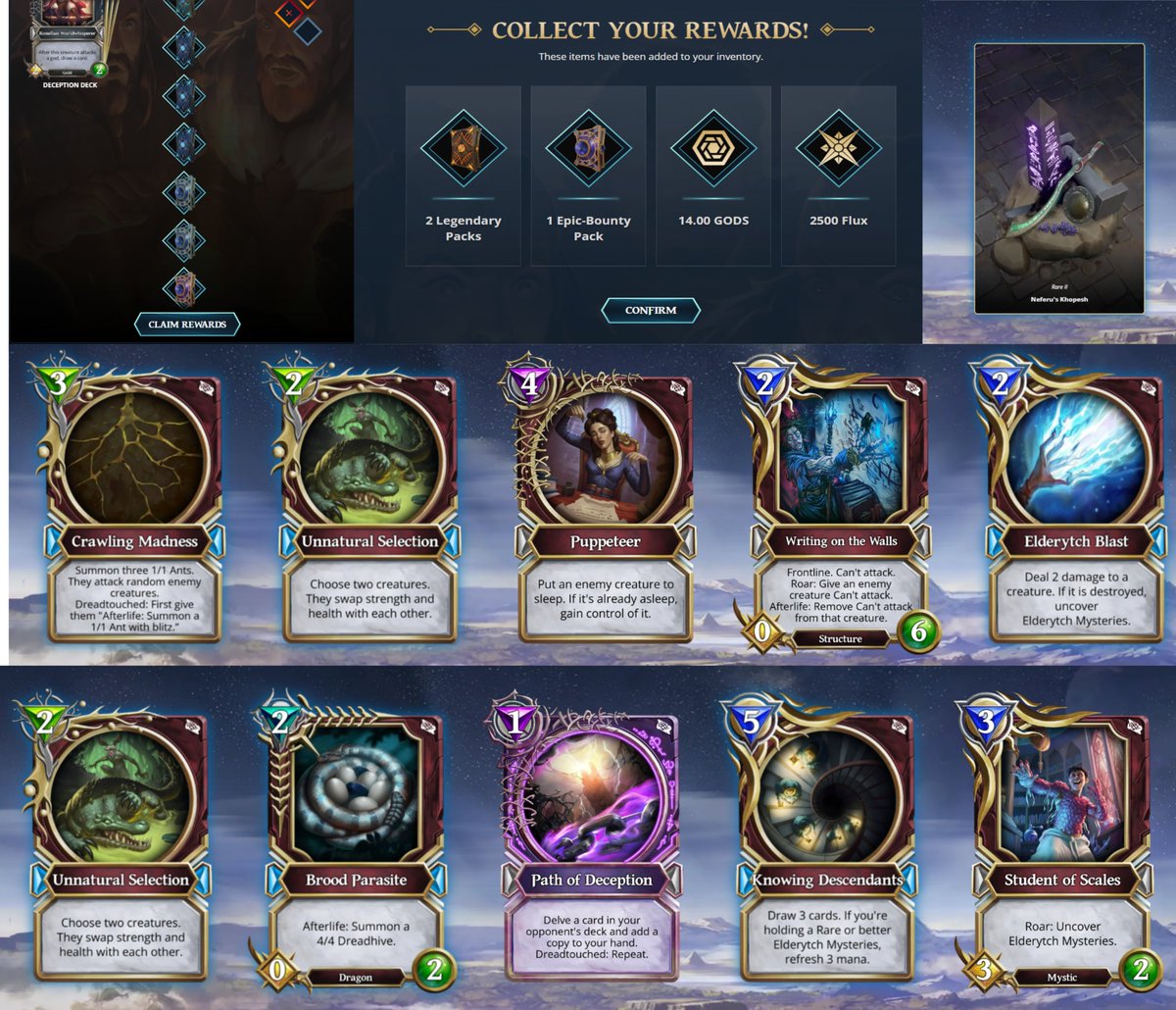 Wen 2x leggy packs from a 7 win Sealed Run tops out at rare cards... <a href="/GodsUnchained/">Gods Unchained</a>