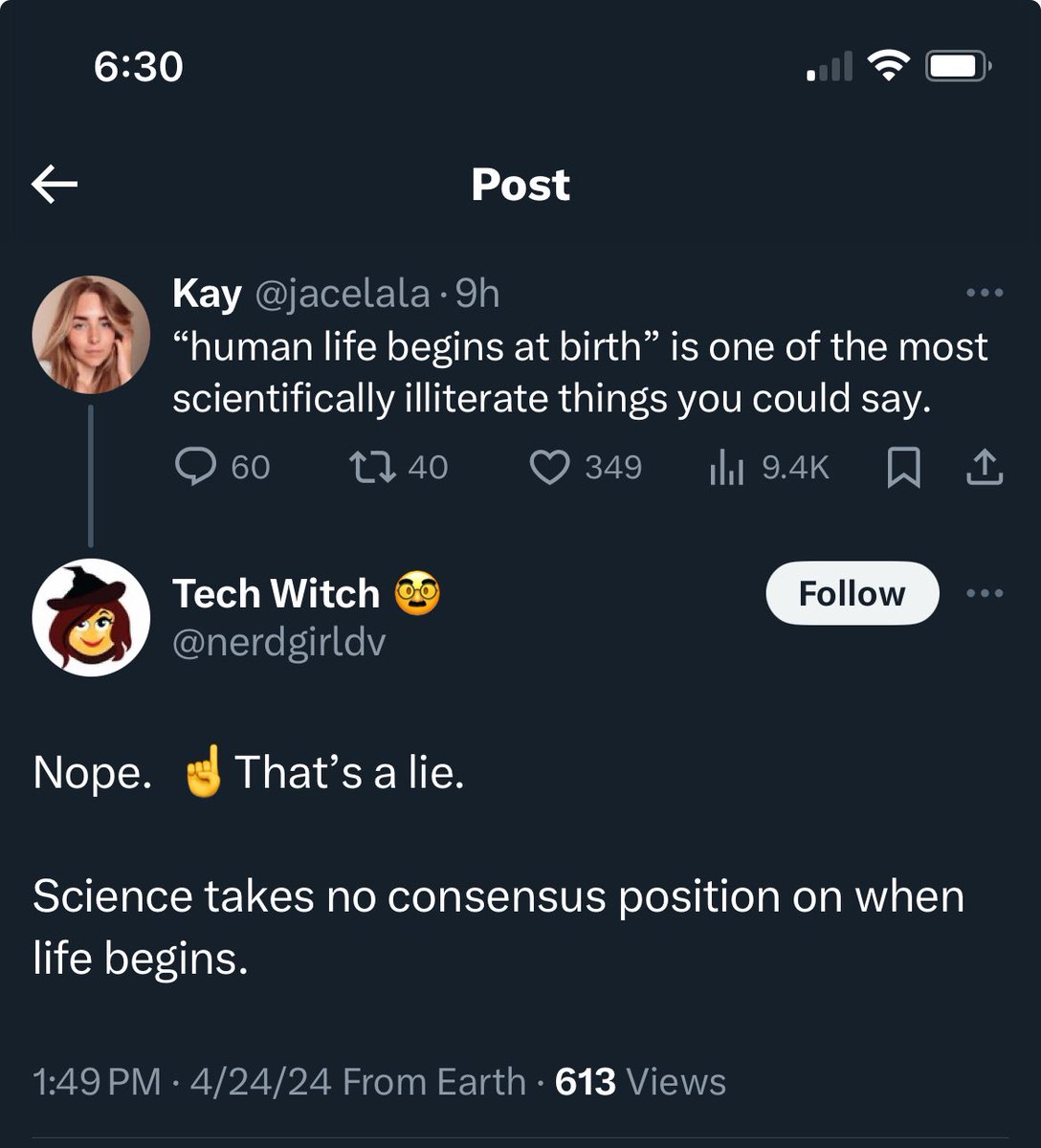 Right. So science isn't a consensus, that's number one. This isn't climate science, also known as partisan politics. Number two since science relies on verifiable data and not widespread agreement, you're actually incorrect as per The entire field of embryology.