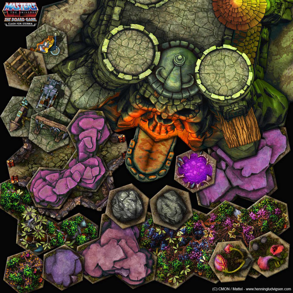 henning_art's tweet image. Masters of The Universe: The Board Game – Clash for Eternia!

I was SO happy to make the art for the game board, tiles, and tokens for this cool project for the awesome team over at CMON.

Here’s a selection of a few of the assets…

#tabletopgames #motu #cmon #mattel #boardgame