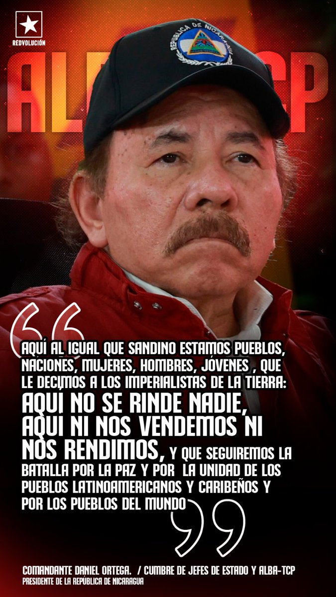 Algunas de las Palabras del Comandante y Presidente Daniel Ortega en la XXIII Cumbre del Alba -TCP. #SomosVictoriasVerdaderas #SomosPLOMO19
