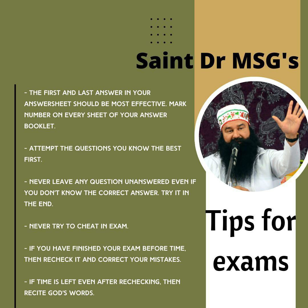 📖This is #BestStudyTips by Saint MSG Insan. He says Believe in yourself, success will kiss your feet. #BestStudyTips✅🙏🧖