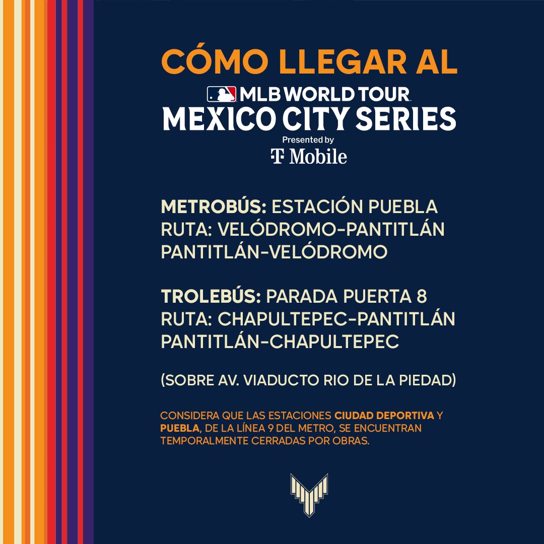 Aquí 👇🏼 las opciones de transporte público para la #MexicoCitySeries 🏟️