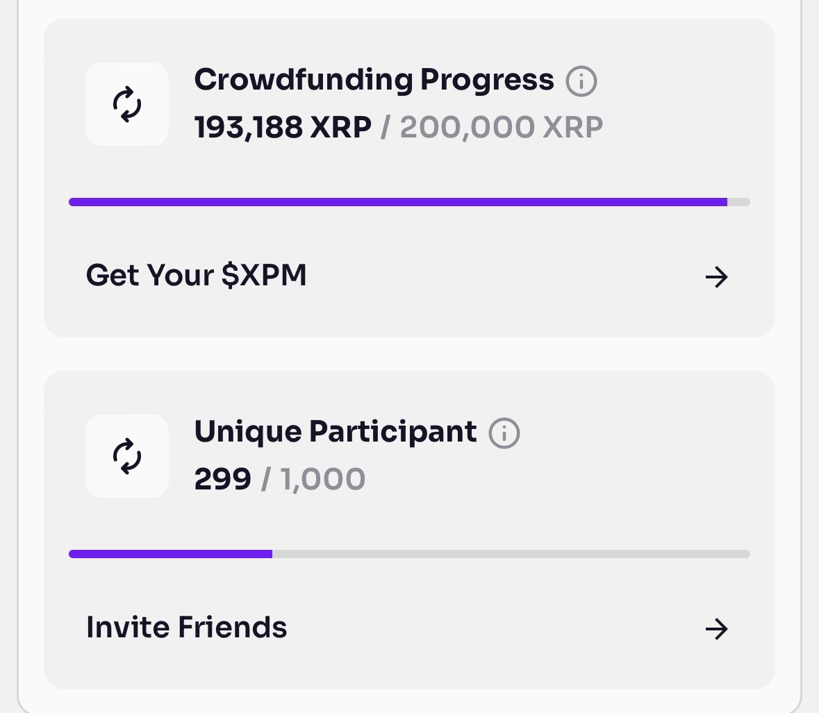 200k XRP in less than 12 hrs @xpmarket Myth: - The community doesn't want to participate in Defi - The community won't spend their XRP because they are waiting for unrealistic prices - Ripple is the only way to get funding for a project - The community only cares about Ripple