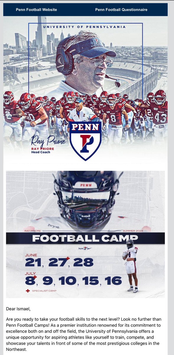 flashoutIsh_8's tweet photo. Thank you @PennFB for the camp invitation Let’s work and compete 👊🏽👏🏽
#Ramnation https://t.co/eDu062Rfmo