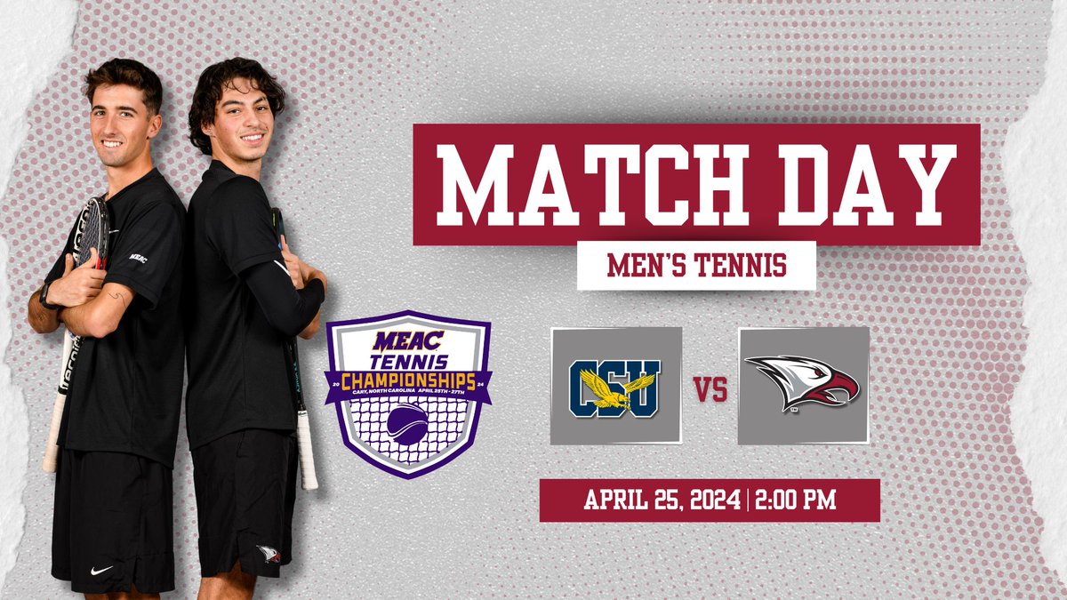 MATCH DAY! The third-seeded NCCU men's tennis team begins the 2024 MEAC Tennis Championships at the Cary Tennis Park facing No.6 Coppin State on Friday at 2 p.m. #EaglePride @NCCUMT