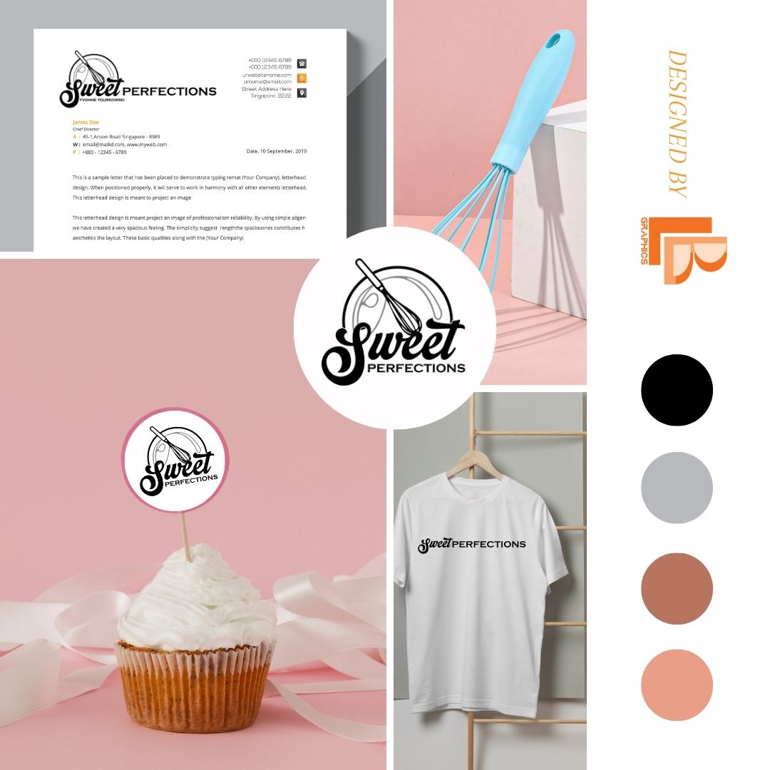 My favorite client is back! Here’s a breakdown of her logo! My client creates many unique sweets. I  found the whisk, involved in making sweets. It whisks the bowl, with fancy line work. The logo is vertical to be used on any sticker! #cupcakes#logodesign #branding #yxe #local